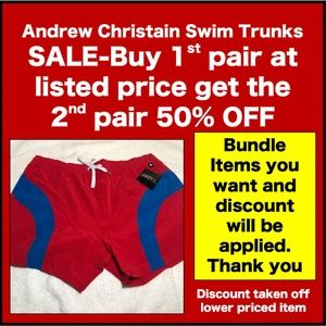 Andrew Christian- Swim Trunks- Red-Blue